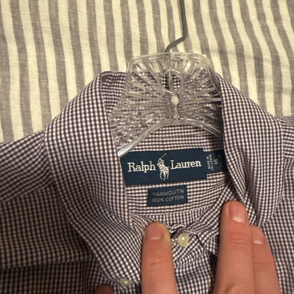 Ralph Lauren Men's Slim Striped Button-Down Shirt in Navy and White - Picture 2 of 4
